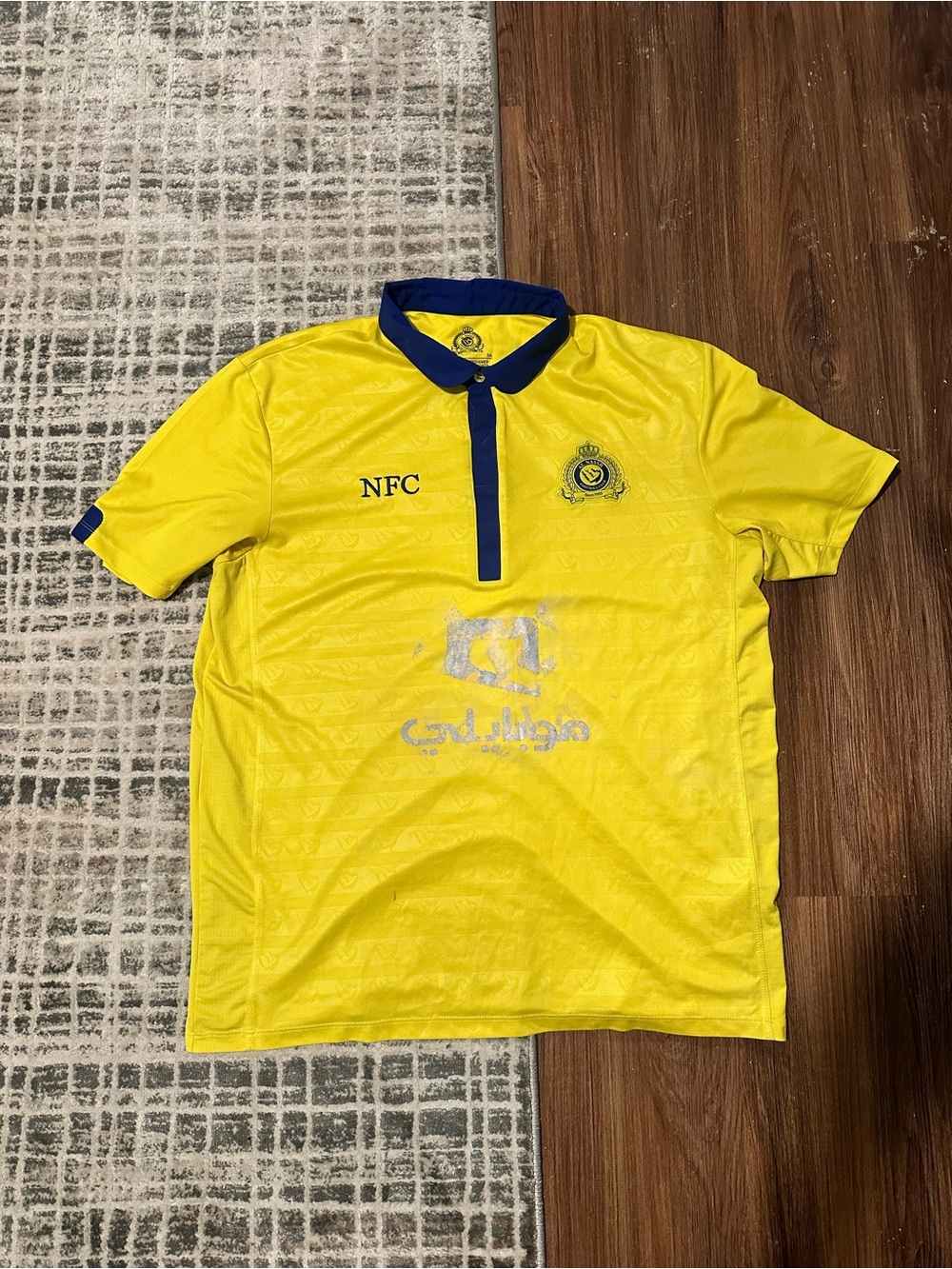 Yellow Soccer Polo with Navy Trim